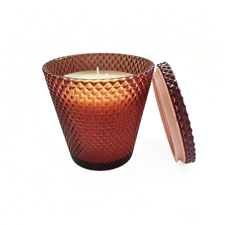 Elegant floral fragrance candle glass with cover