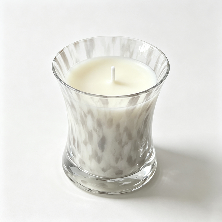 Orange Blossom & Santal Floral Citrus Candle Waisted Fluted Glass