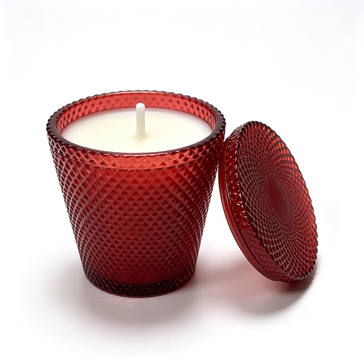 Elegant floral fragrance candle glass with cover