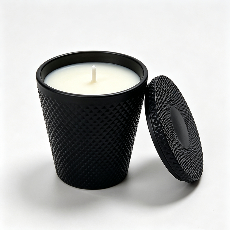 Elegant floral fragrance candle glass with cover