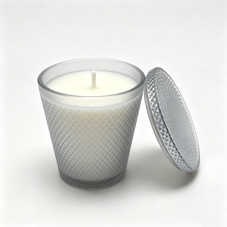 Elegant floral fragrance candle glass with cover