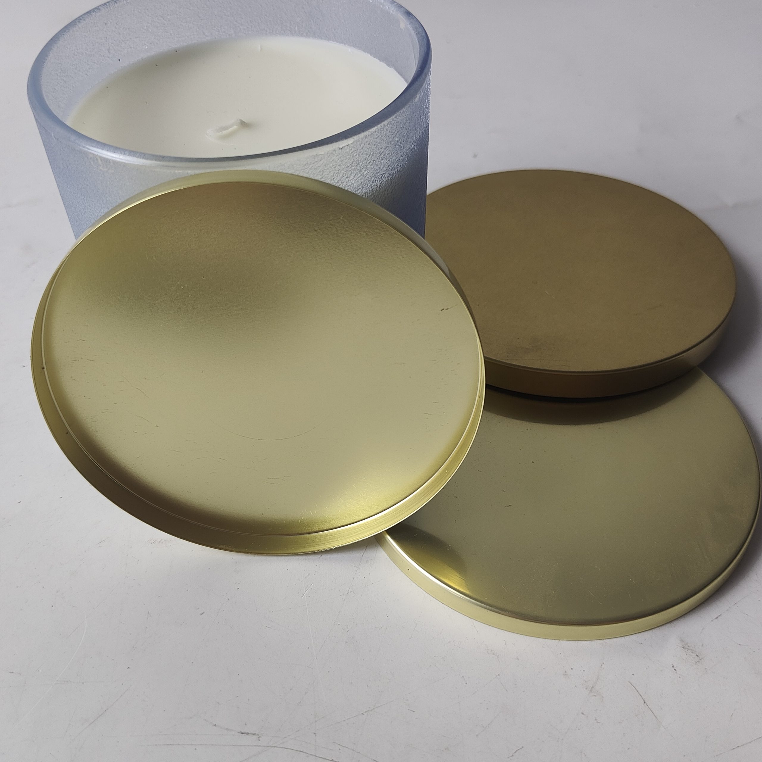Unique Gold Metal Lid for Candle Jar