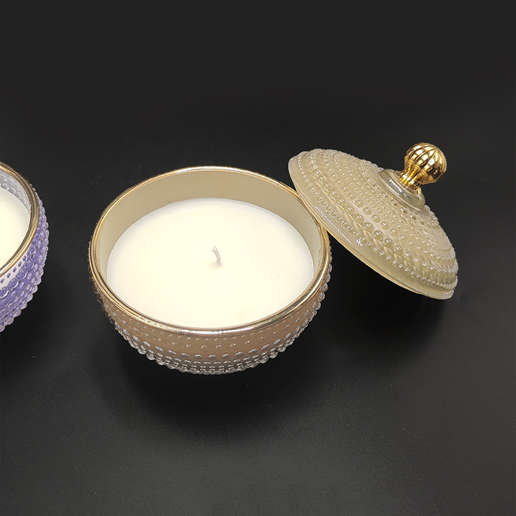 Fig & Pomegranate Scented Candle, Luxe Glass Jar with Lid,