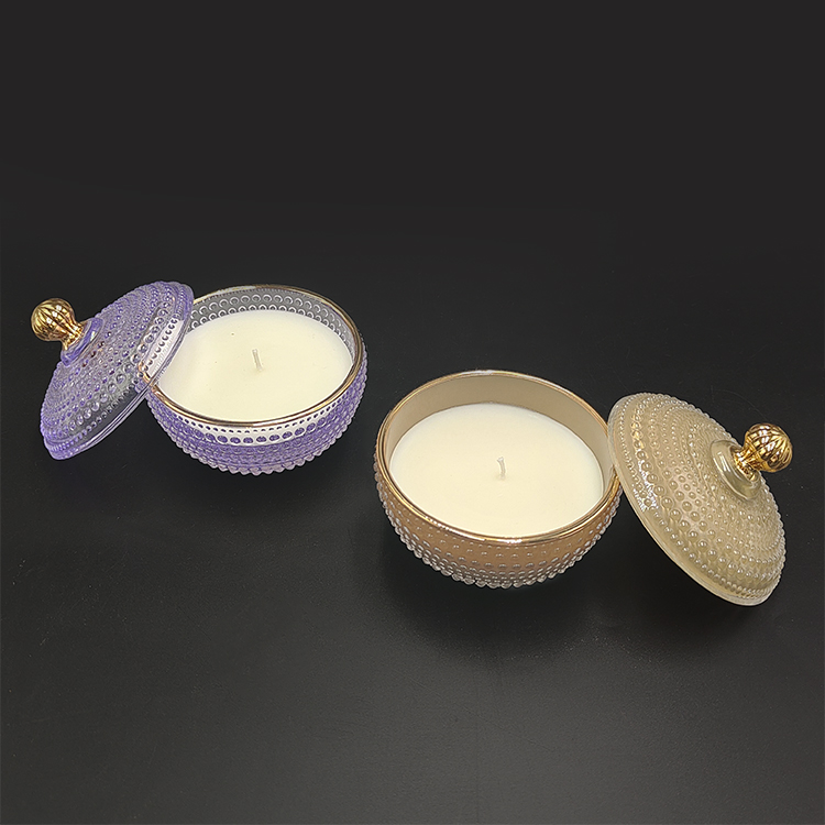 Fig & Pomegranate Scented Candle, Luxe Glass Jar with Lid,