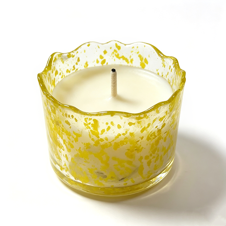 Sun-Kissed Coastal Swirl Textured Candle Glass