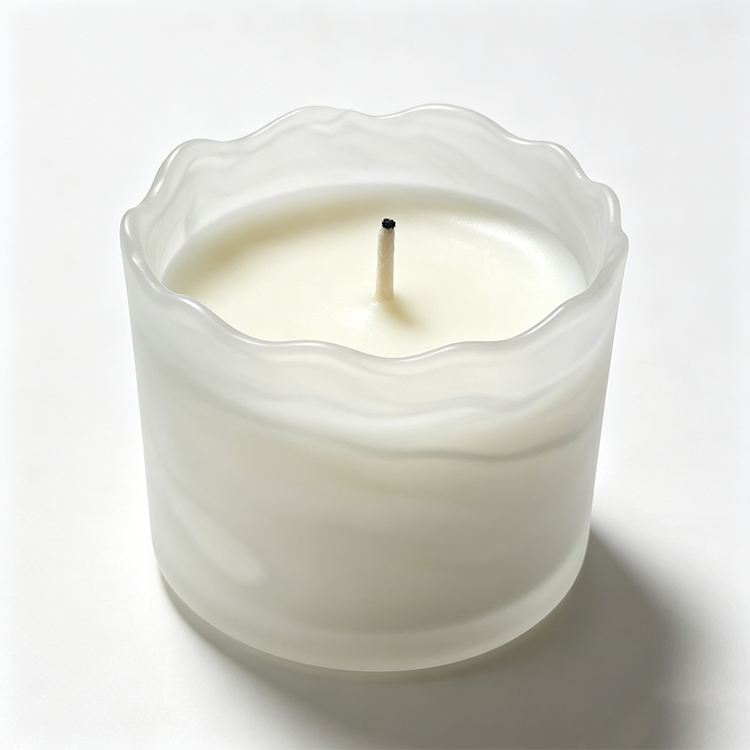 Sun-Kissed Coastal Swirl Textured Candle Glass