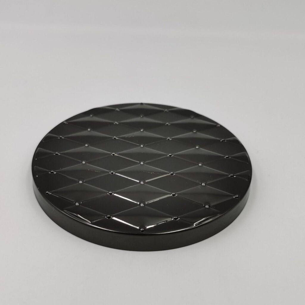 Customizable black metal lids with various patterns, candle cup metal lids