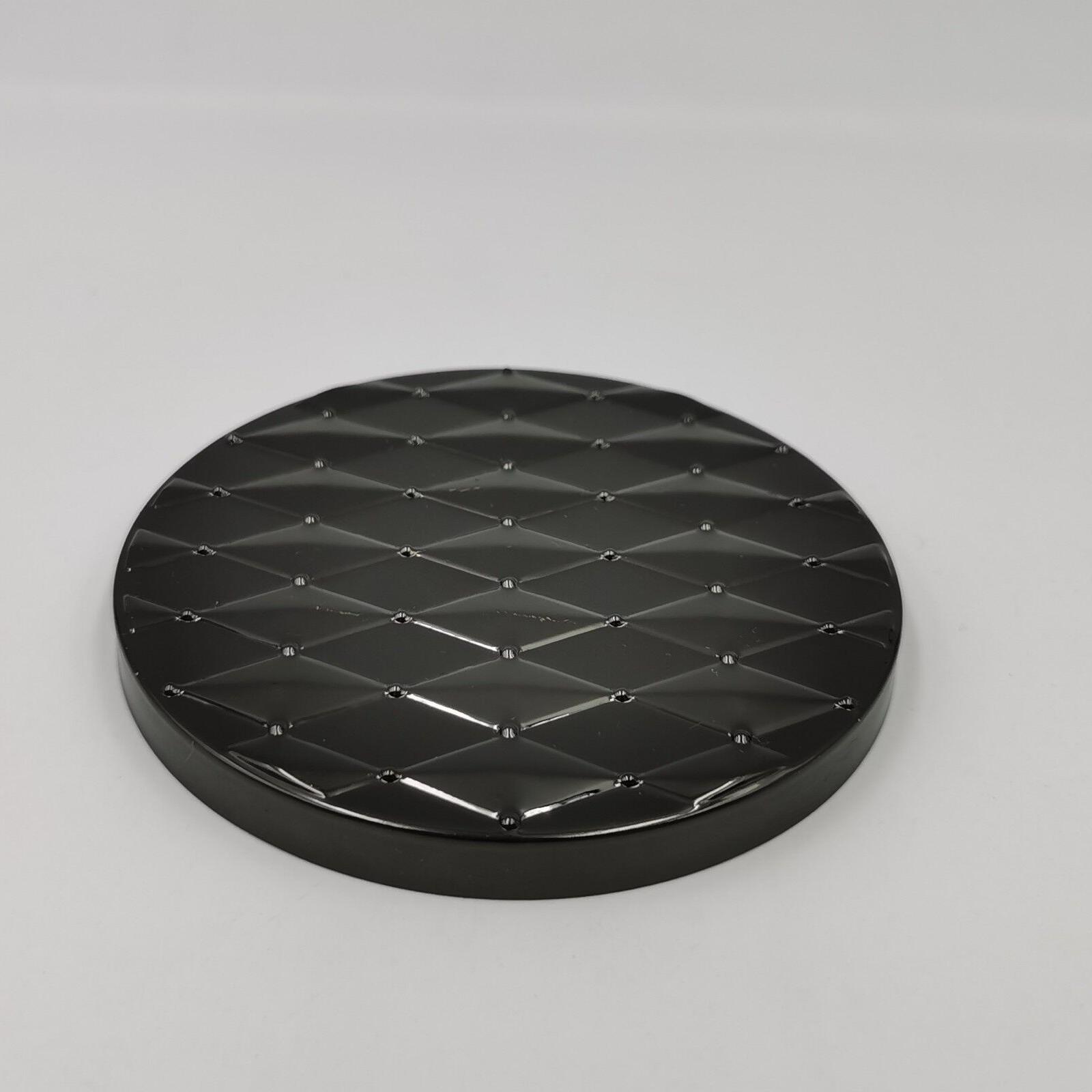 Customizable black metal lids with various patterns, candle cup metal lids